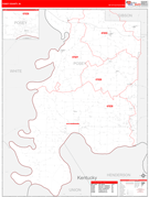Posey County, IN Digital Map Red Line Style
