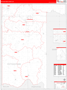Pottawatomie County, OK Digital Map Red Line Style