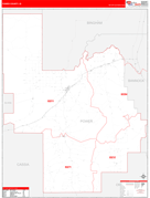 Power County, ID Digital Map Red Line Style