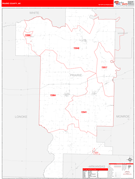 Prairie County, AR Digital Map Red Line Style