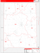 Preble County, OH Digital Map Red Line Style