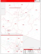 Pueblo County, CO Digital Map Red Line Style