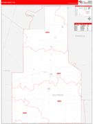 Quitman County, MS Digital Map Red Line Style