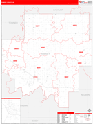 Ramsey County, ND Digital Map Red Line Style