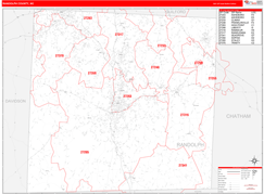 Randolph County, NC Digital Map Red Line Style