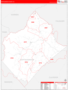 Rappahannock County, VA Digital Map Red Line Style