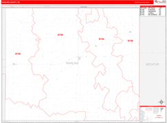 Rawlins County, KS Digital Map Red Line Style