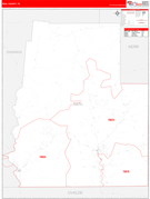 Real County, TX Digital Map Red Line Style