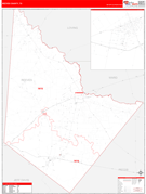 Reeves County, TX Digital Map Red Line Style