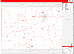 Reno County, KS Digital Map Red Line Style