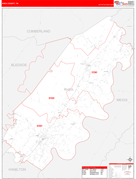 Rhea County, TN Digital Map Red Line Style