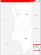 Rich County, UT Digital Map Red Line Style