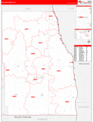 Richland County, ND Digital Map Red Line Style