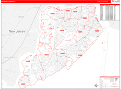 Richmond County, NY Digital Map Red Line Style