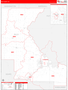 Riley County, KS Digital Map Red Line Style