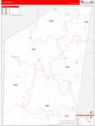 Ripley County, IN Digital Map Red Line Style