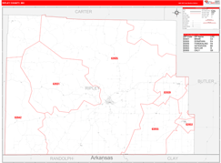 Ripley County, MO Digital Map Red Line Style