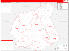 Ritchie County, WV Digital Map Red Line Style