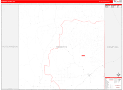 Roberts County, TX Digital Map Red Line Style