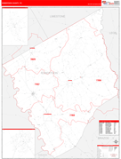 Robertson County, TX Digital Map Red Line Style