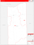 Rock County, NE Digital Map Red Line Style