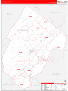 Rockbridge County, VA Digital Map Red Line Style