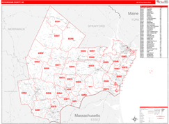 Rockingham County, NH Digital Map Red Line Style
