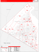 Rockland County, NY Digital Map Red Line Style