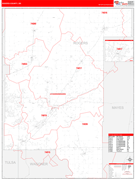 Rogers County, OK Digital Map Red Line Style