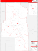 Routt County, CO Digital Map Red Line Style