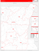 Rusk County, TX Digital Map Red Line Style