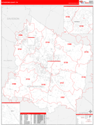 Rutherford County, TN Digital Map Red Line Style