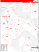 Salem County, NJ Digital Map Red Line Style