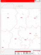 Saline County, NE Digital Map Red Line Style