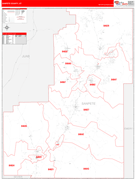 Sanpete County, UT Digital Map Red Line Style