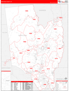 Saratoga County, NY Digital Map Red Line Style