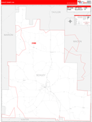 Schley County, GA Digital Map Red Line Style