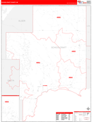 Schoolcraft County, MI Digital Map Red Line Style