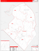 Scotland County, NC Digital Map Red Line Style