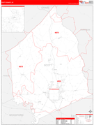 Scott County, KY Digital Map Red Line Style