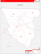 Scott County, TN Digital Map Red Line Style