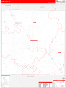 Scurry County, TX Digital Map Red Line Style