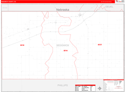 Sedgwick County, CO Digital Map Red Line Style