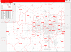 Sedgwick County, KS Digital Map Red Line Style