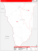 Seminole County, GA Digital Map Red Line Style