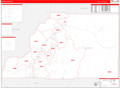 Sevier County, UT Digital Map Red Line Style
