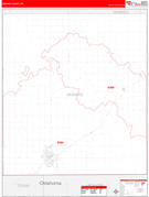 Seward County, KS Digital Map Red Line Style