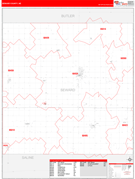 Seward County, NE Digital Map Red Line Style