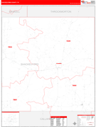 Shackelford County, TX Digital Map Red Line Style