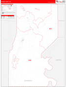 Sharkey County, MS Digital Map Red Line Style